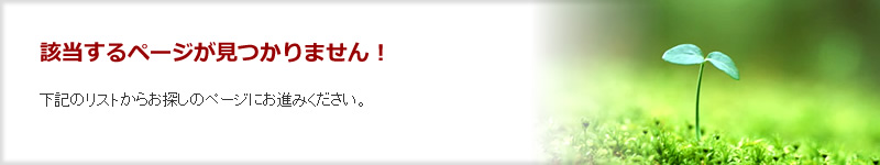 該当するページが見つかりません！　下記のリストからお探しのページにおすすみください。