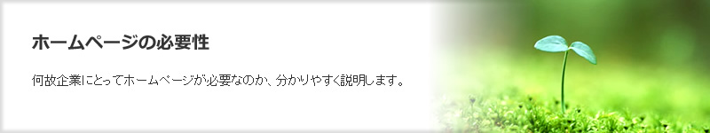 ホームページ制作会社　ホームページの必要性　何故企業にとってホームページが必要なのか、分かりやすく説明します。