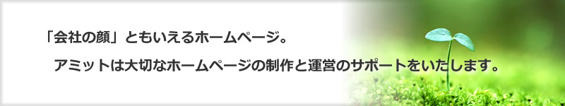 「会社の顔」ともいえるホームページ。アミットは大切なホームページの制作と運営のサポートをいたします。